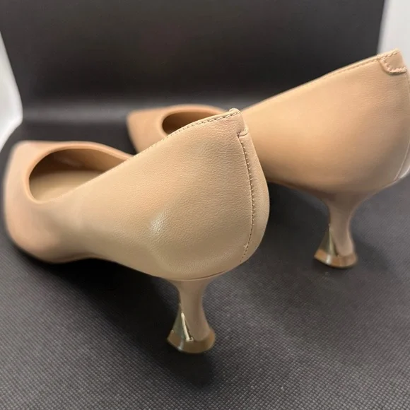 Nine West Beige Pointed-Toe Kitten Heel Pumps - Picture 2 of 4